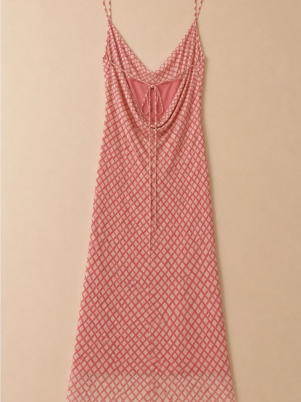 Zara Rose Pink Mesh Cowl Neck Maxi Dress Open Back Sheer Slip Dress Sz L - Picture 4 of 17